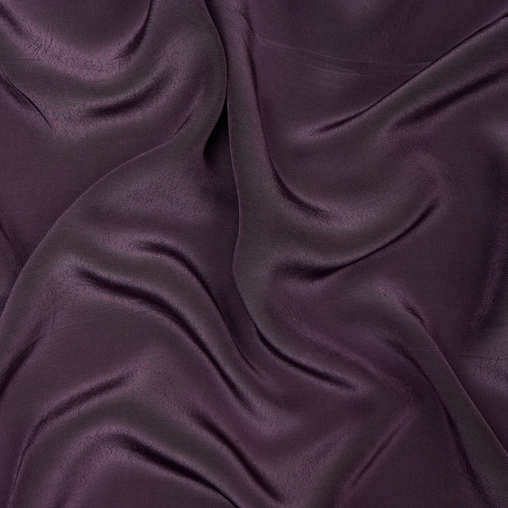 (Pre-Cut 2.00 Mtr) Dark Grey Color Piece Dyed Bemberg Crepe Fabric