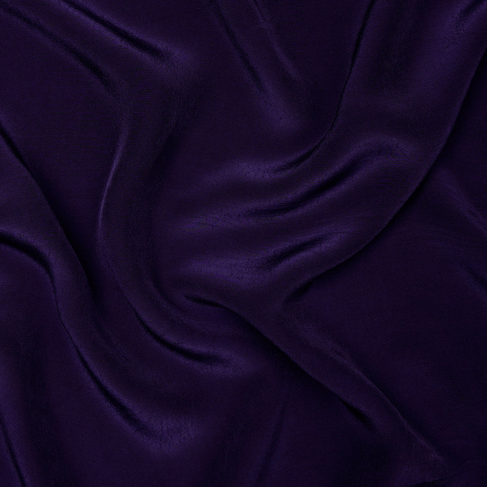 (Pre-Cut 2.50 Mtr) Blue Color Piece Dyed Bemberg Crepe Fabric