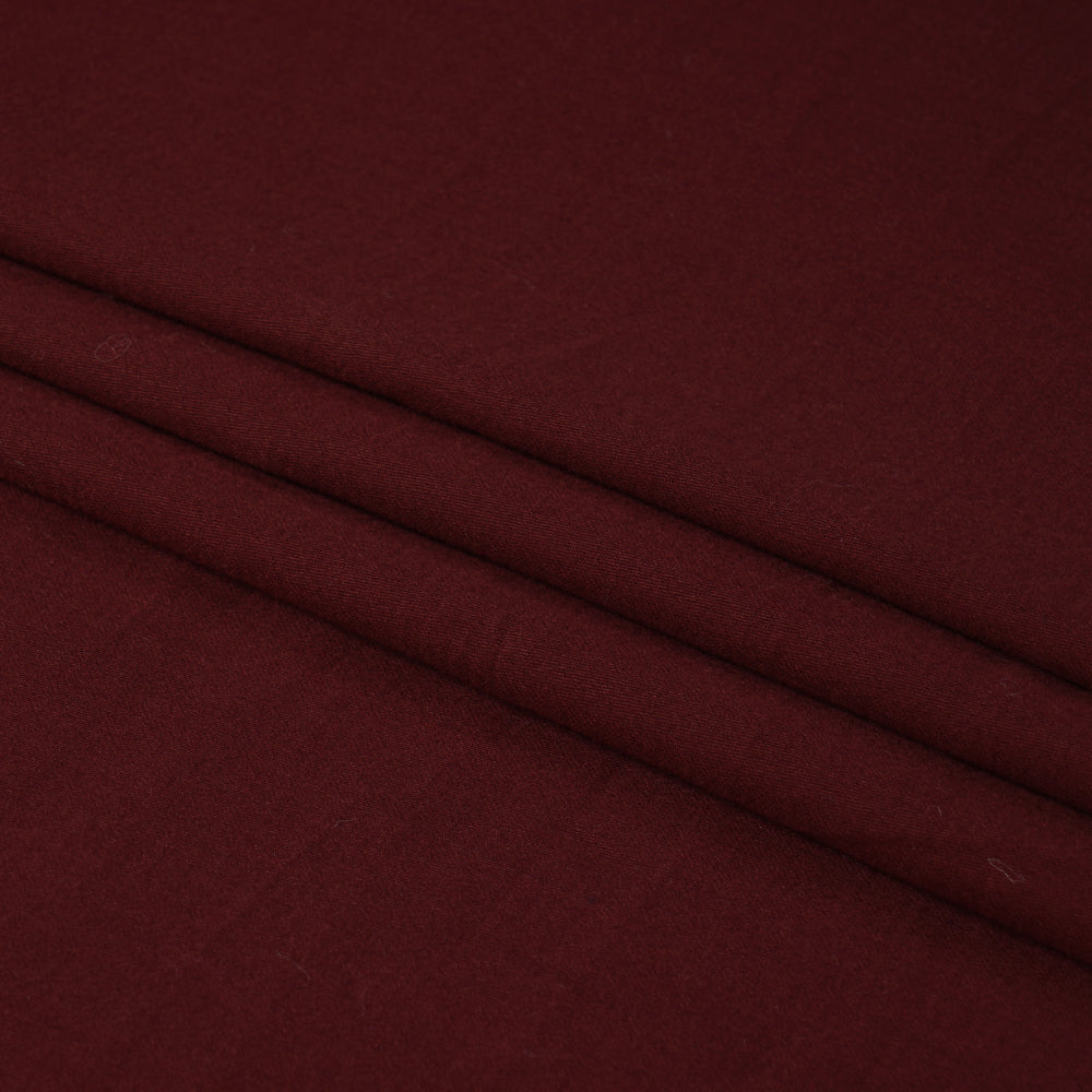 (Pre Cut 1.40 Mtr Piece) Maroon Color Mill Dyed Cotton Satin Fabric
