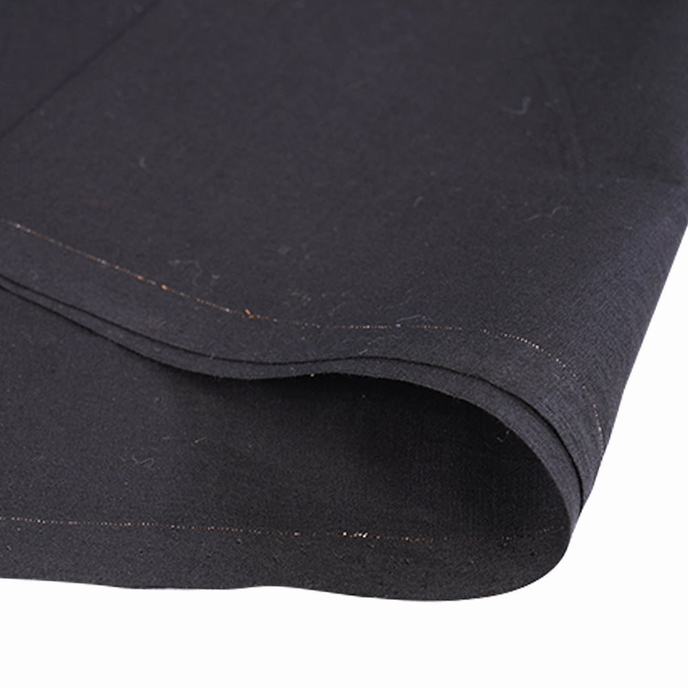 (Pre Cut 1.40 Mtr Piece) Black Color Mill Dyed Cotton Cambric Fabric