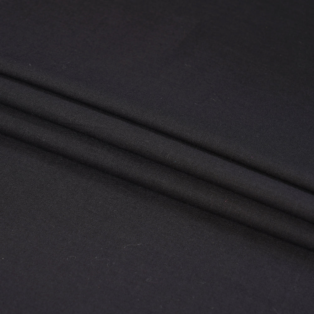 (Pre Cut 1.40 Mtr Piece) Black Color Mill Dyed Cotton Cambric Fabric