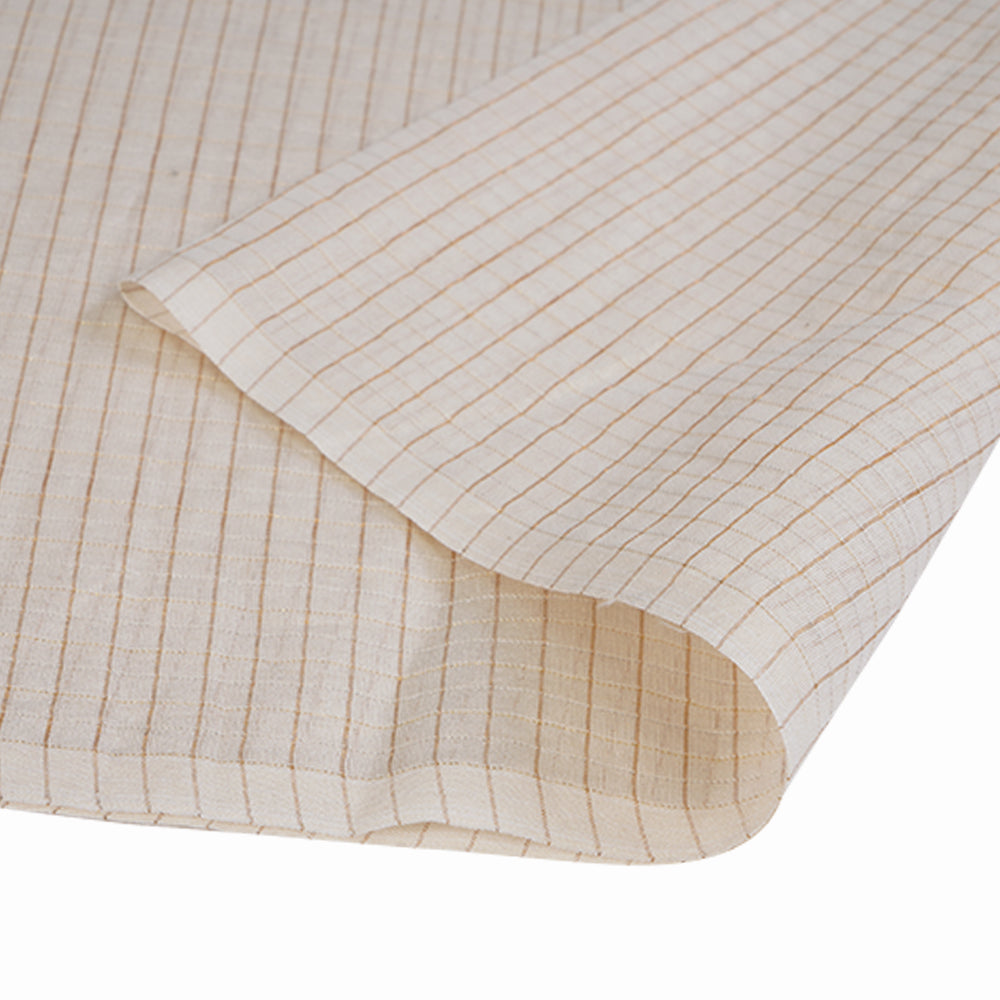 (Pre Cut 1.50 Mtr Piece) Cream Color Fancy Chanderi Fabric