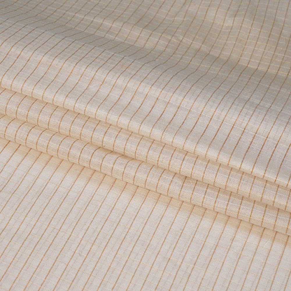 (Pre Cut 1.50 Mtr Piece) Cream Color Fancy Chanderi Fabric