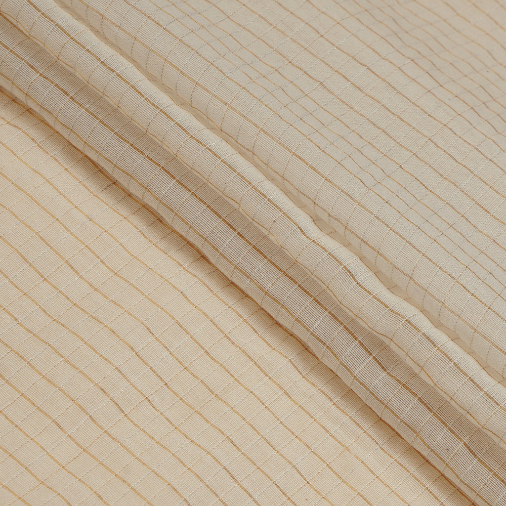 (Pre Cut 2 Mtr Piece) Off-White Color Fancy Chanderi Fabric