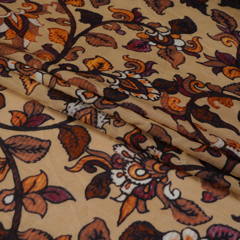 (Pre Cut 2.75 Mtr Piece) Multi Color Printed Pure Chanderi Fabric