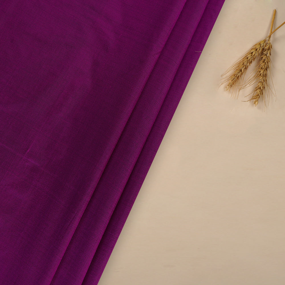 (Pre Cut 3.15 Mtr Piece) Purple Color Pure Taffeta Silk Fabric
