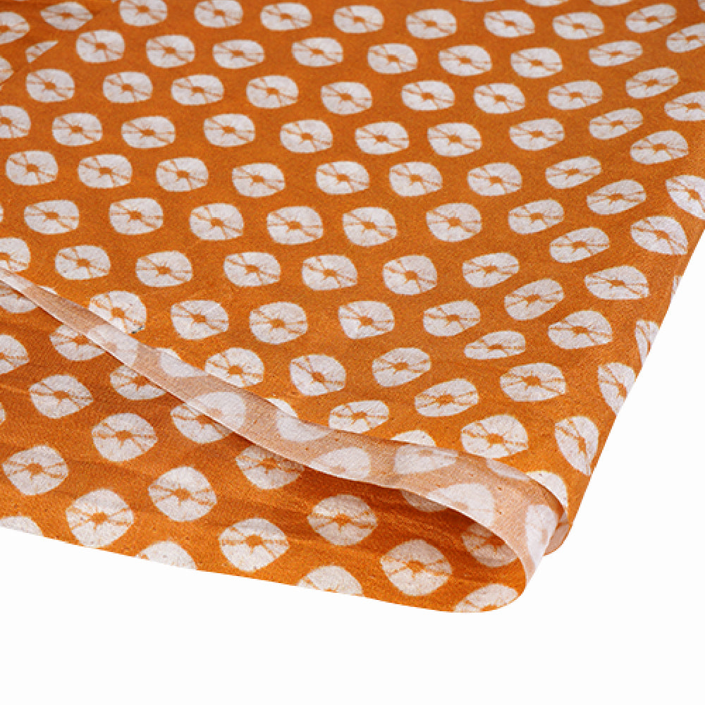 (Pre Cut 1.65 Mtr Piece) Orange Color Digital Printed Plain Silk Fabric