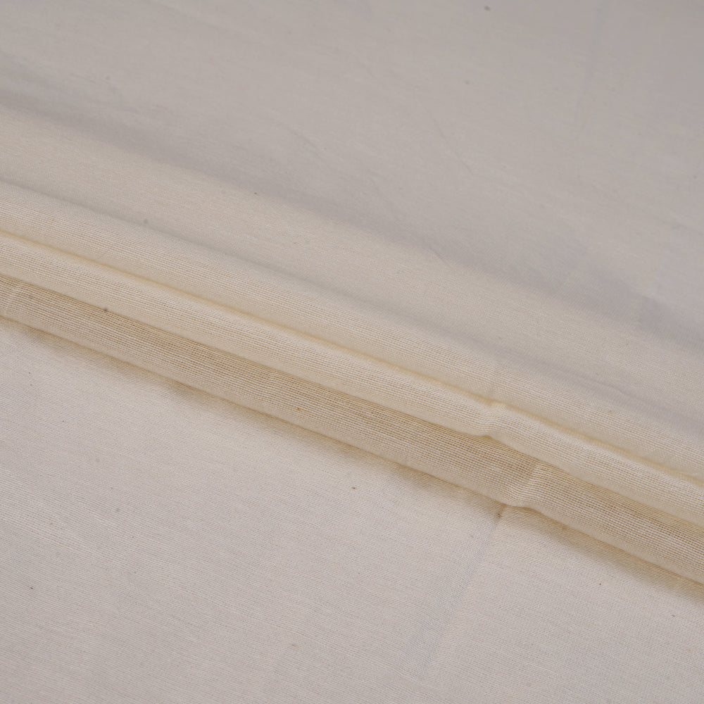 (Pre Cut 1 Mtr Piece) Off-White Color Pure Cotton Fabric