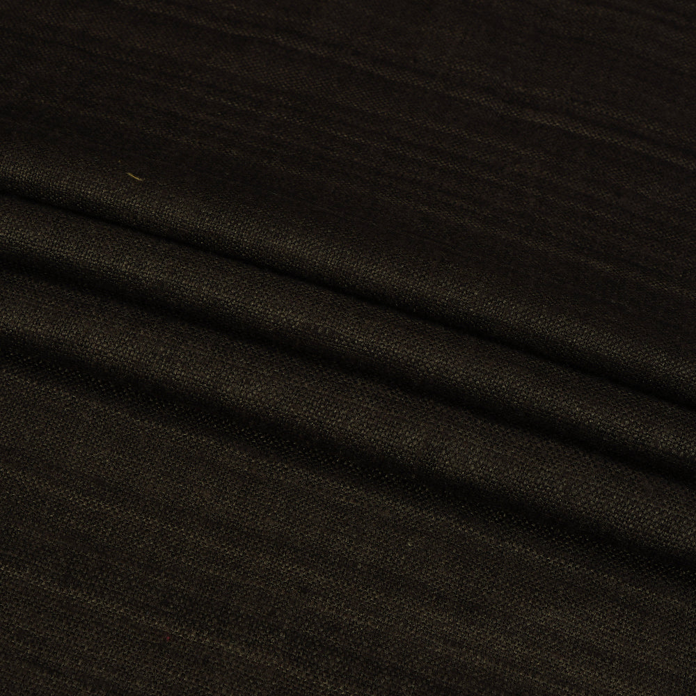 (Pre Cut 0.70 Mtr Piece) Charcoal Color Heavy Matka Silk Fabric