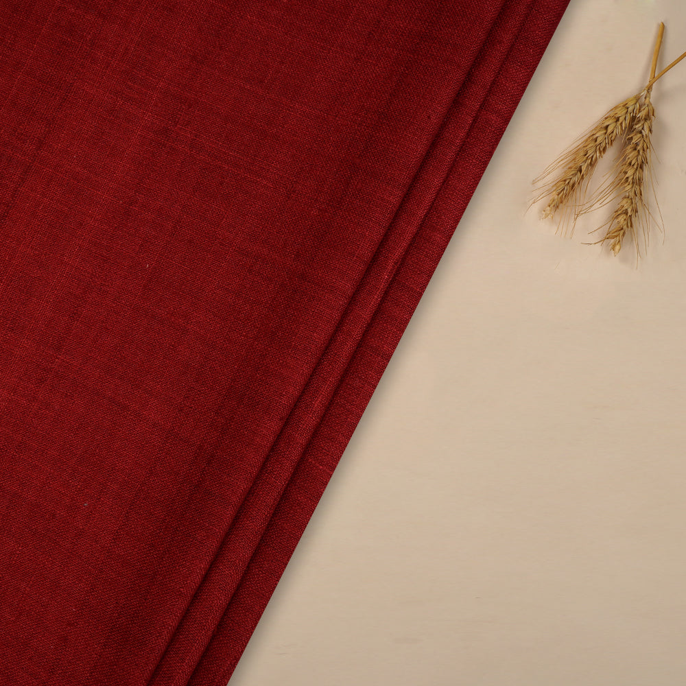 (Pre-Cut 1.10 Mtr ) Maroon Color Heavy Matka Silk Fabric