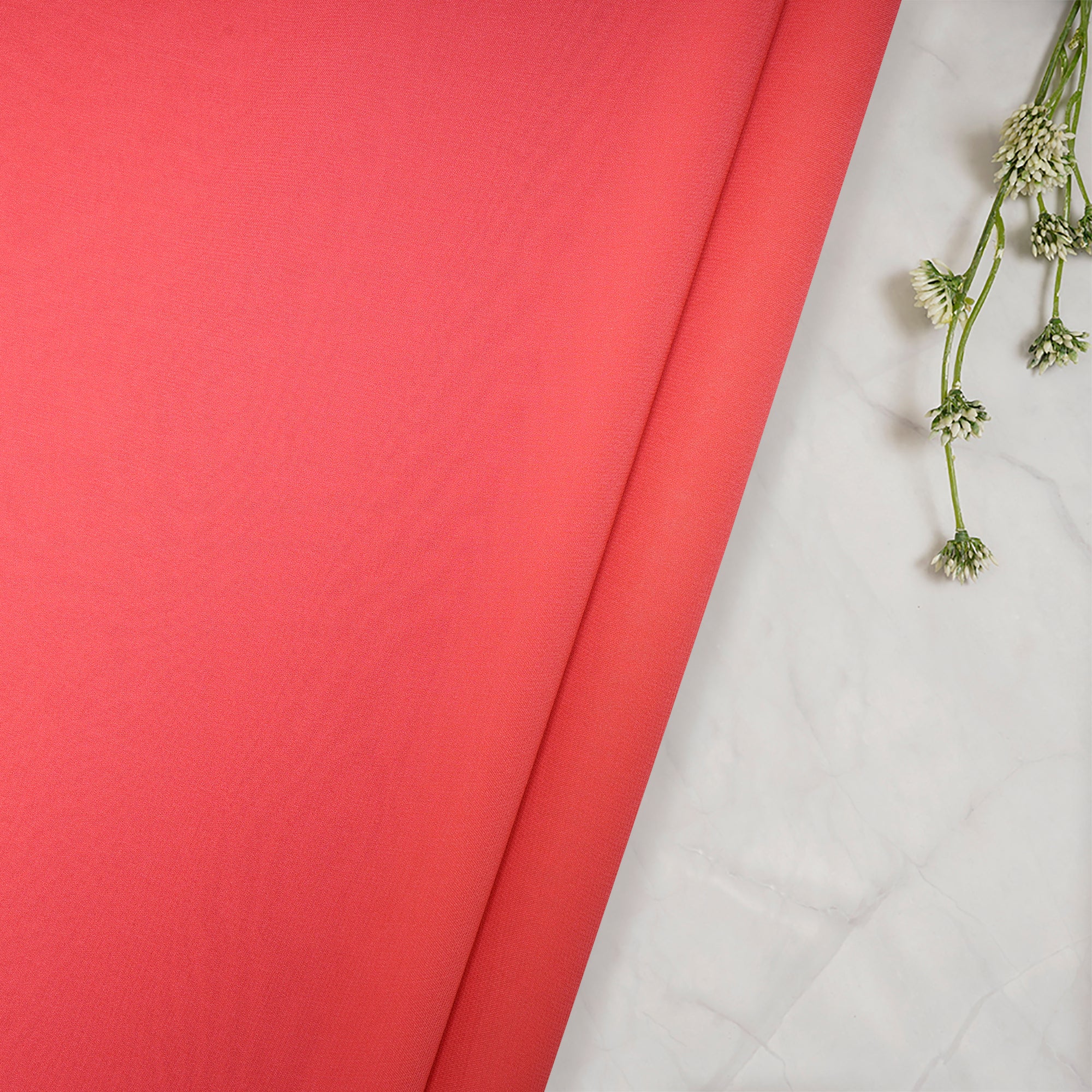 (Pre Cut 2.80Mtr )Pink Piece Dyed Viscose Georgette Fabric