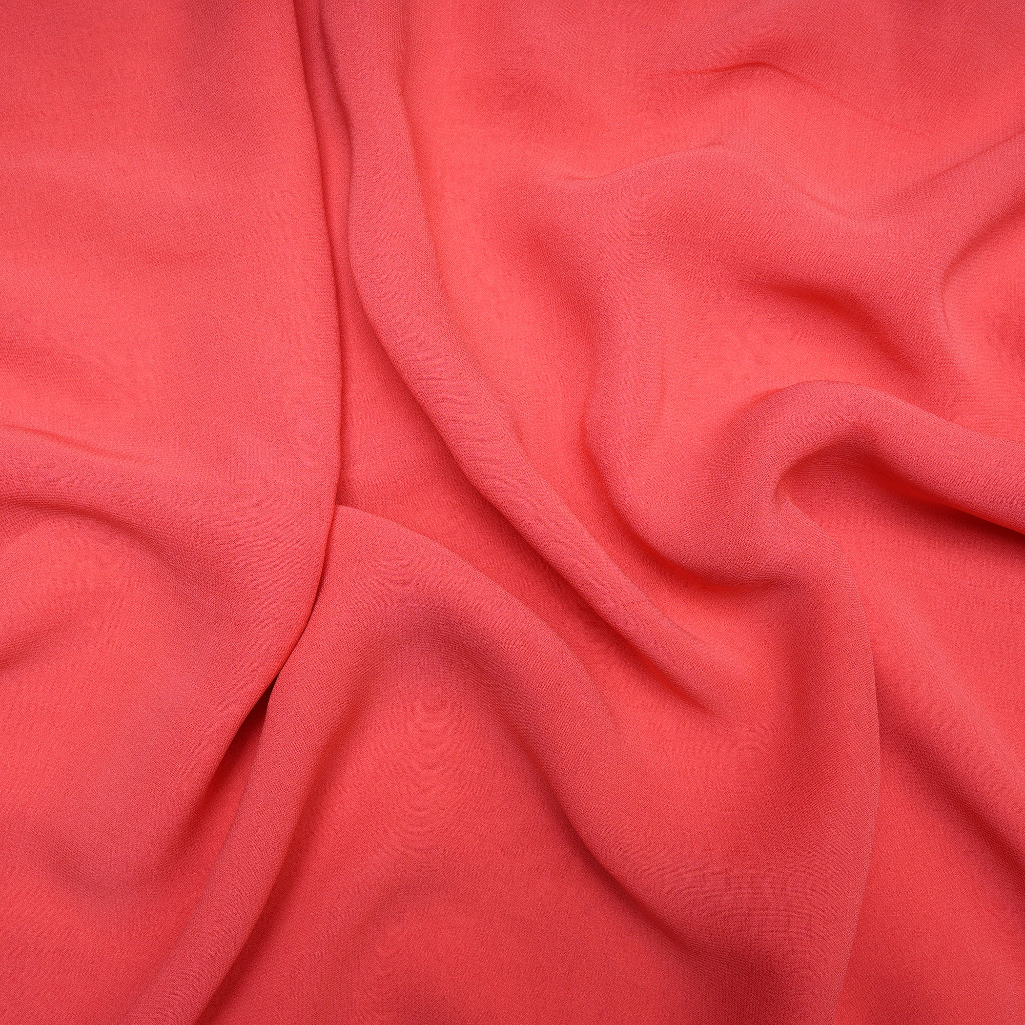 (Pre Cut 2.80Mtr )Pink Piece Dyed Viscose Georgette Fabric