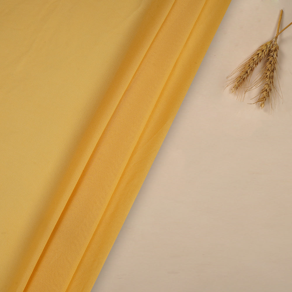 (Pre Cut 3.60 Mtr Piece) Yellow Color Viscose Georgette Fabric