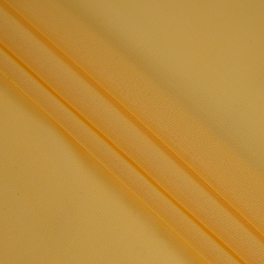 (Pre Cut 3.60 Mtr Piece) Yellow Color Viscose Georgette Fabric
