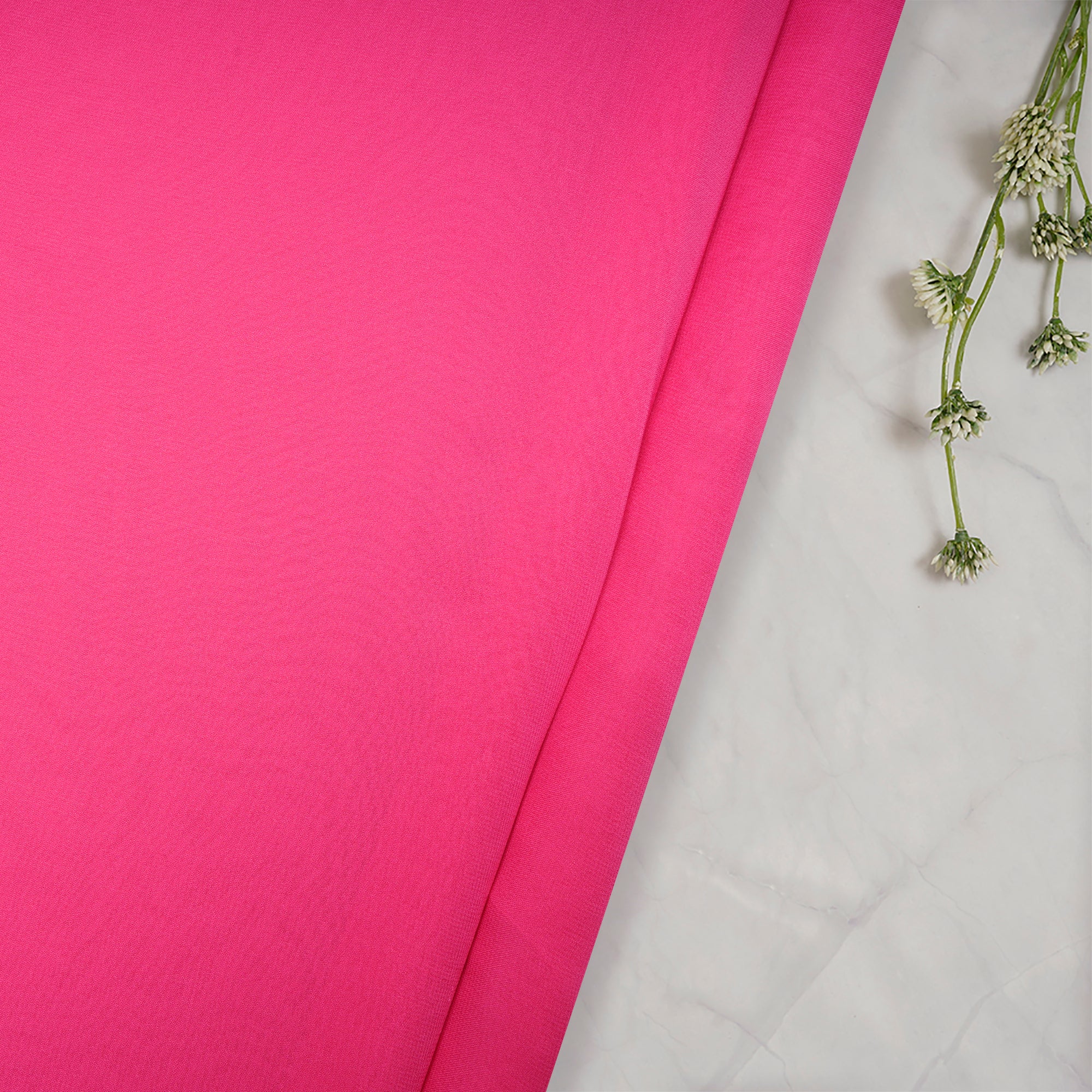 (Pre Cut 3.75Mtr ) Light Pink Color Piece Dyed Viscose Georgette Fabric