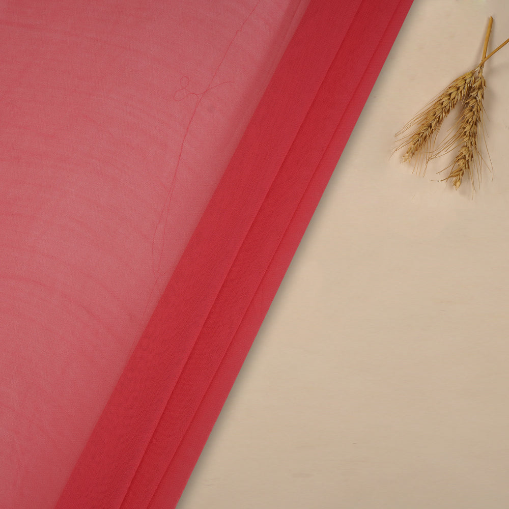 (Pre-Cut 4.30 Mtr ) Pink Color Viscose Georgette Fabric