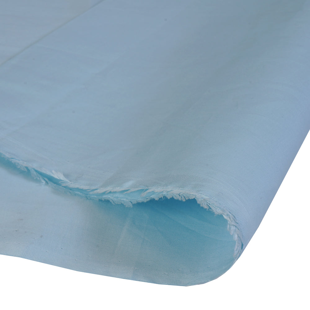 (Pre Cut 1.30 Mtr Piece) Light Blue Mill Dyed Cotton Lawn Fabric