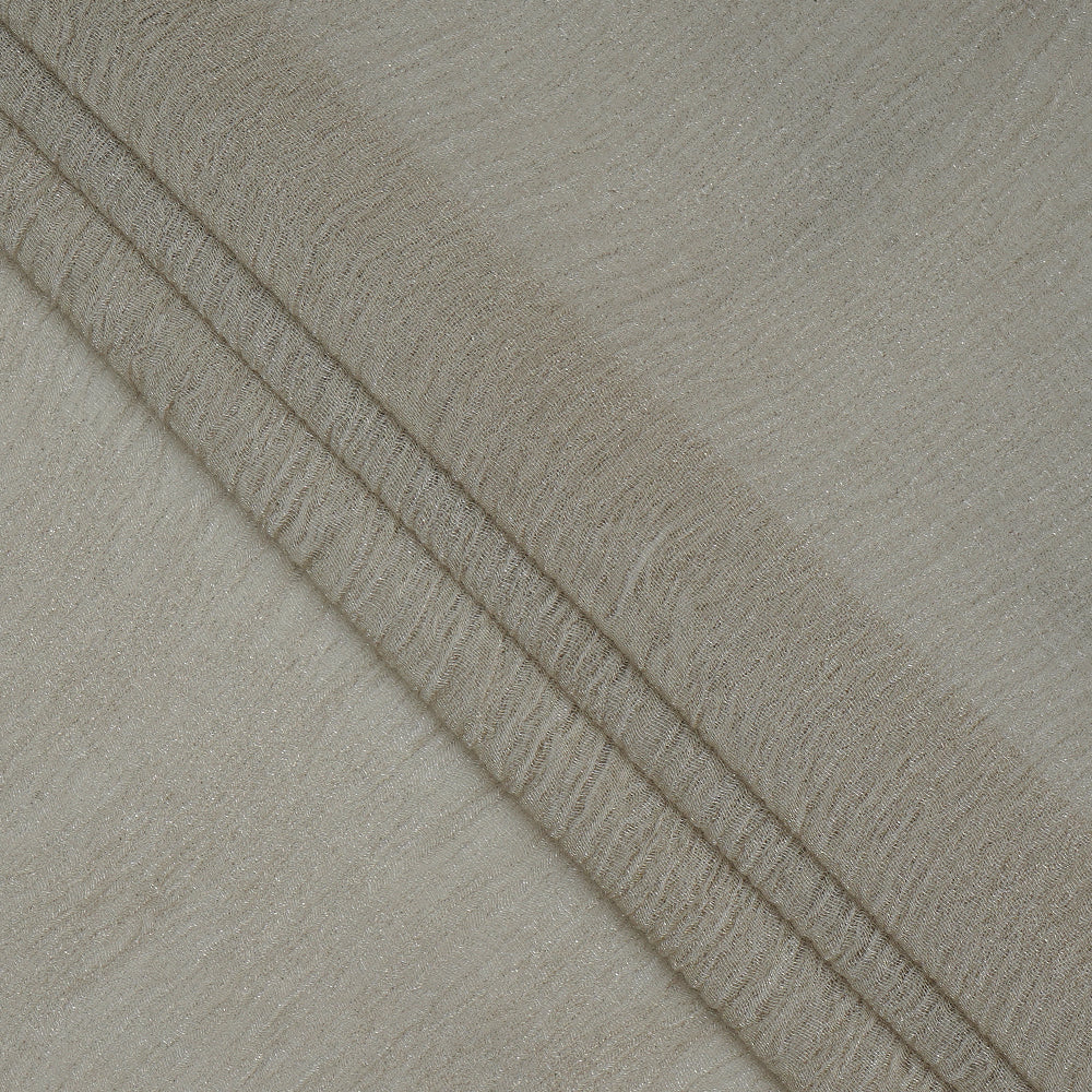 (Pre-Cut 1.80 Mtr ) Silver Color Crushed Tissue Fabric