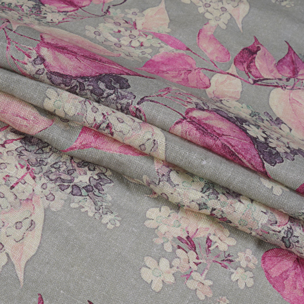 (Pre Cut 1.60 Mtr Fabric) Multi Color Digital Printed 40 Lee Linen Fabric