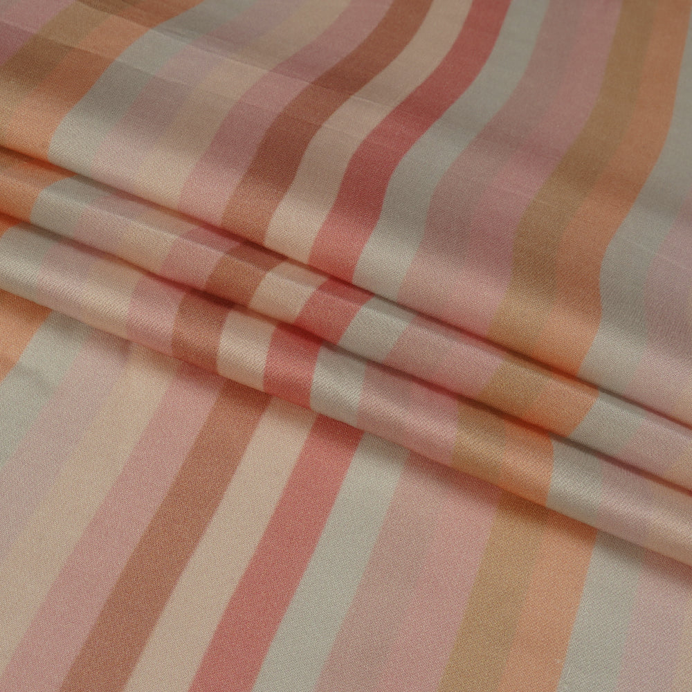 (Pre Cut 1.90 Mtr Piece) Multi Color Digital Printed Modal Satin Fabric