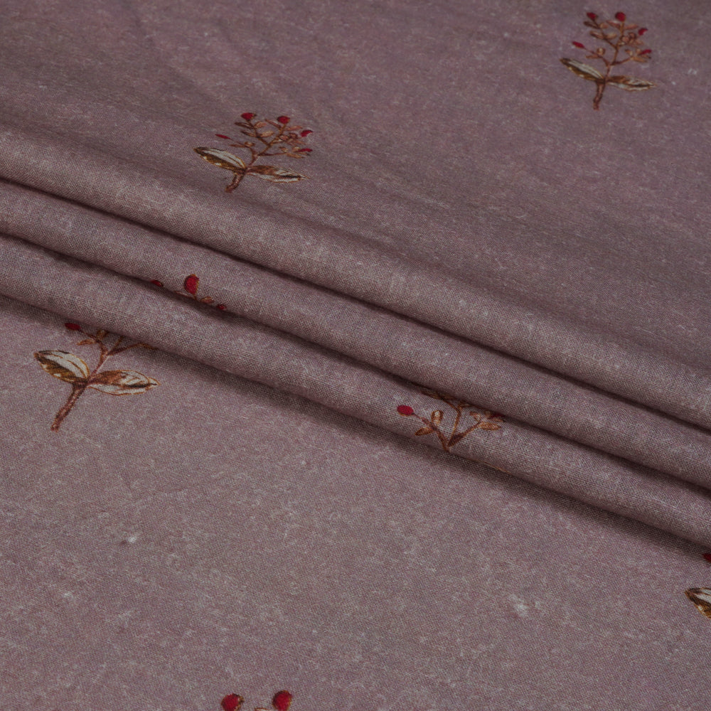(Pre Cut 1.50 Mtr Piece) Beige Color Digital Printed Linen Excel Fabric