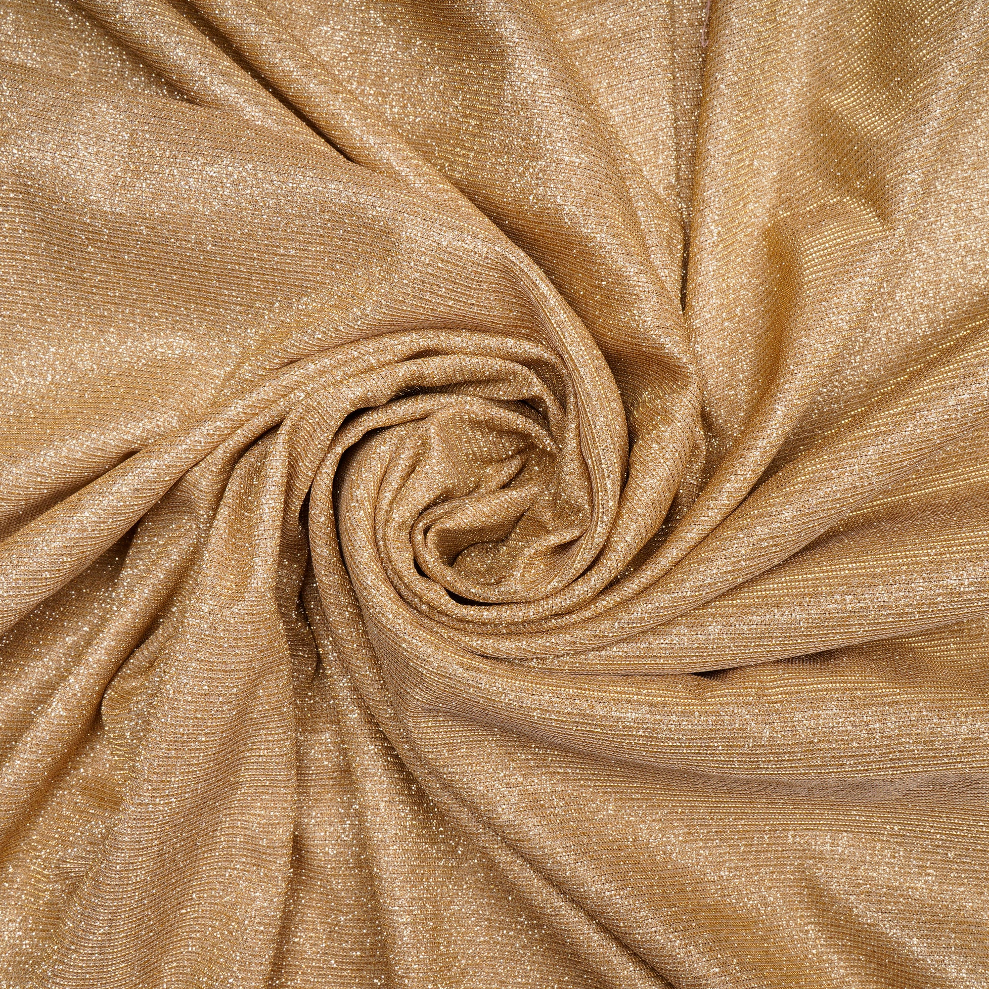 (Pre Cut 2.25 Mtr Piece) Golden Color Fancy Nylon Fabric