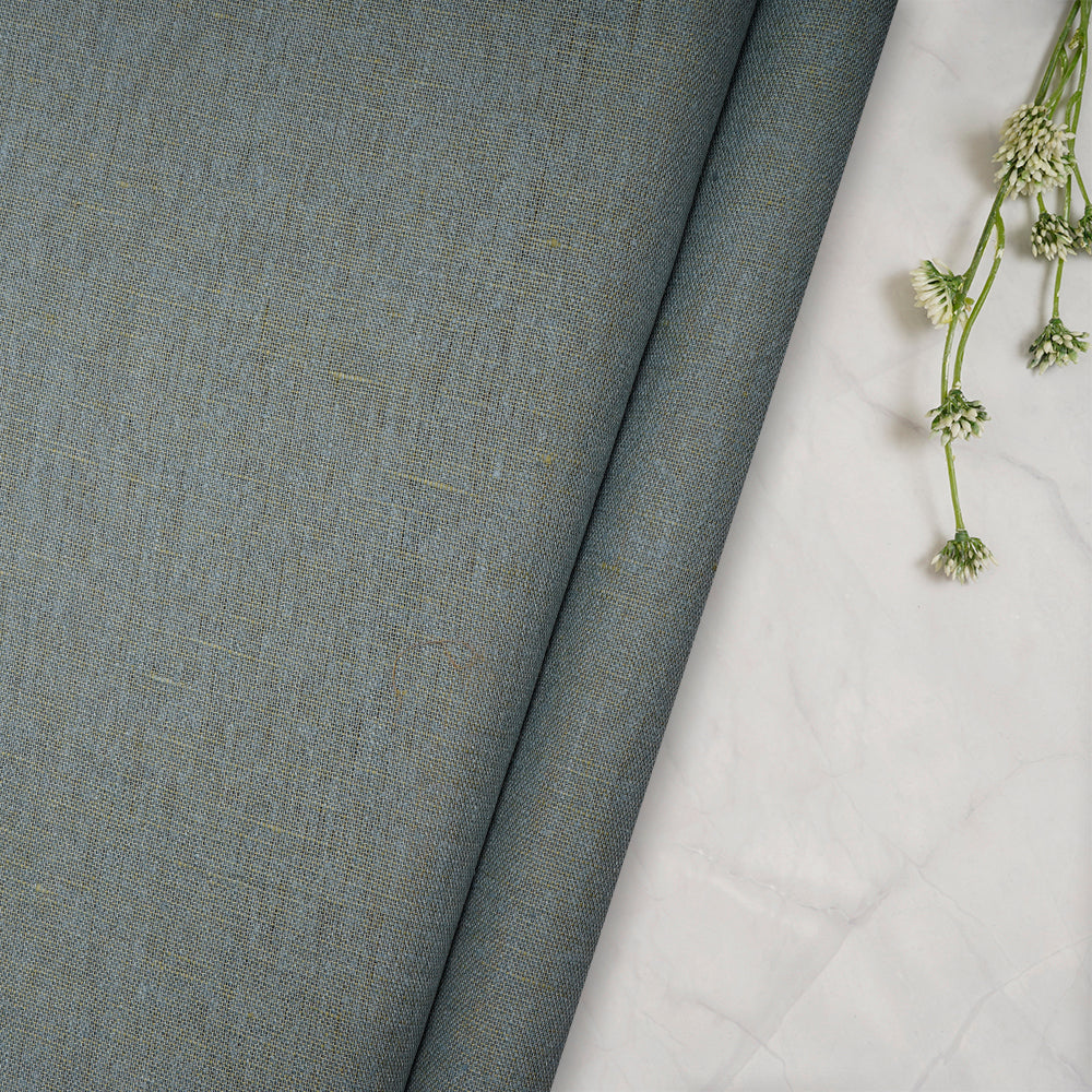(Pre-Cut 1.40 Mtr) Mint Green Color Linen Matka Fabric
