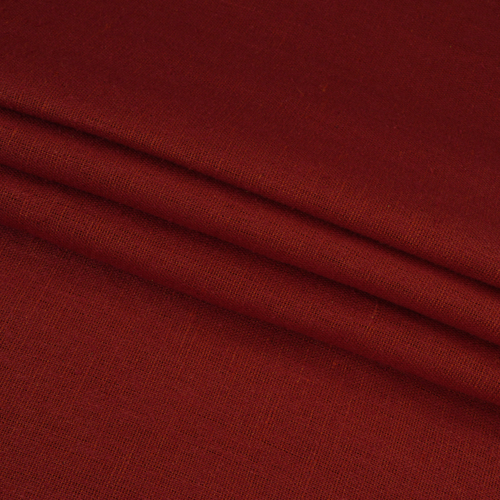 (Pre Cut 1.60 Mtr Piece) Maroon Color Silk Linen Matka Fabric