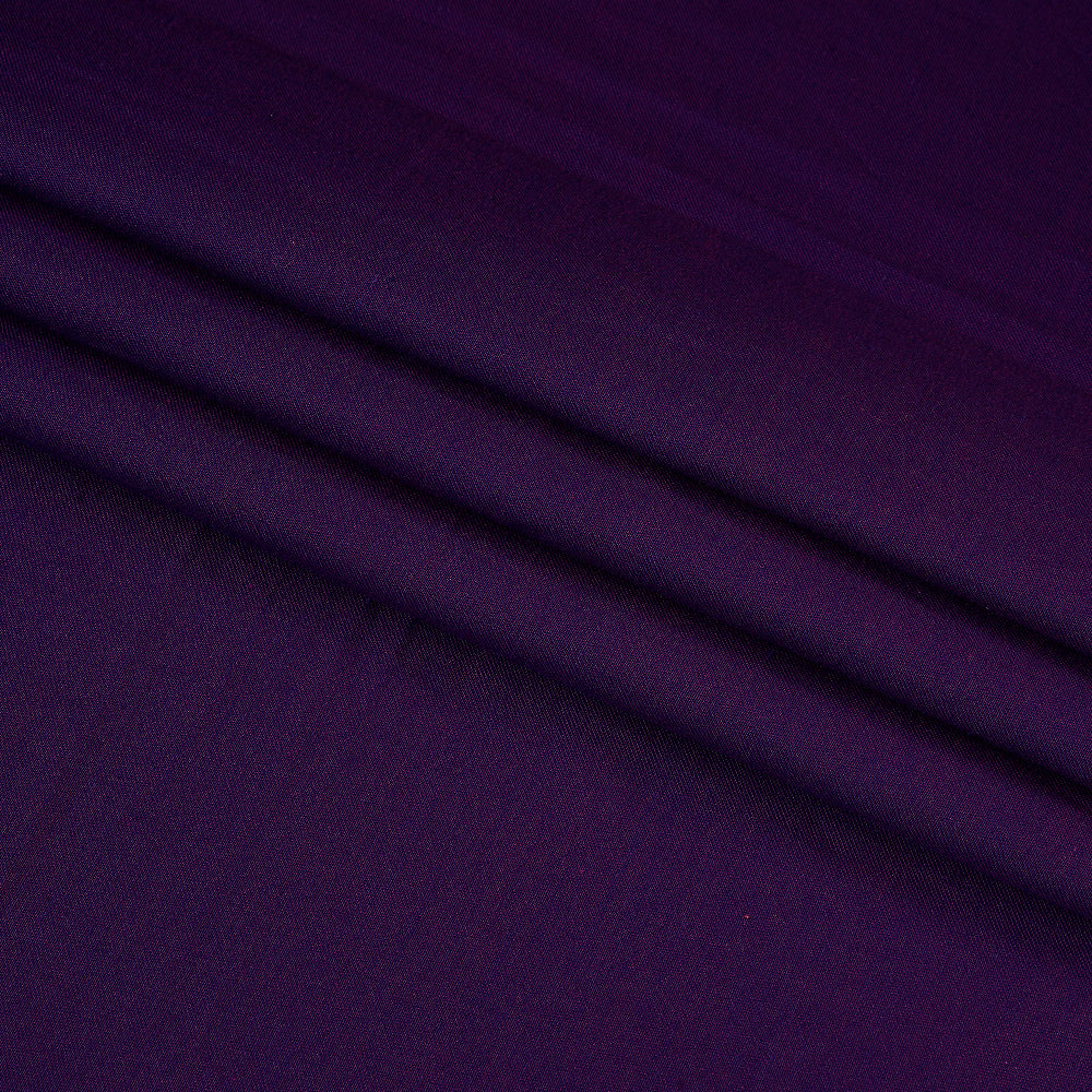 (Pre Cut 2 Mtr Piece) Purple Color Yarn Dyed Cotton Satin Fabric