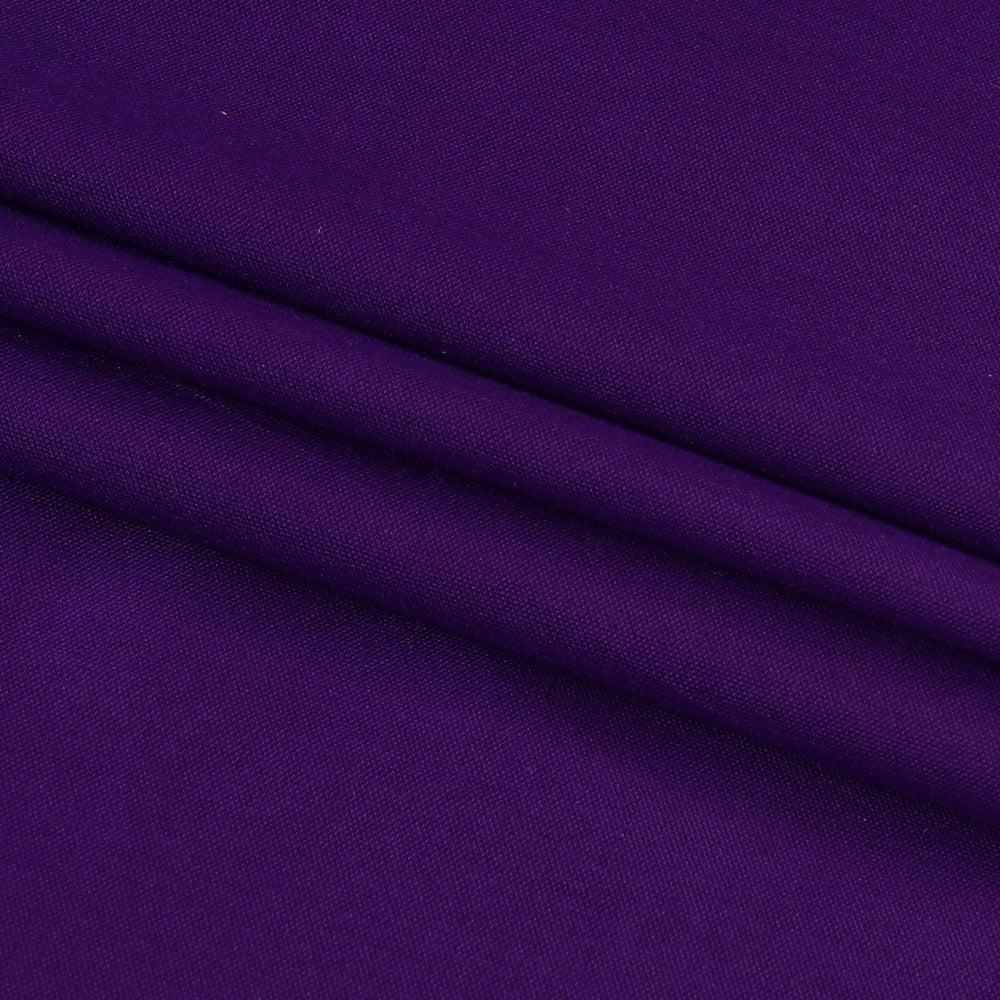 (Pre Cut 2.55 Mtr Piece) Purple Color Plain Polyester Fabric