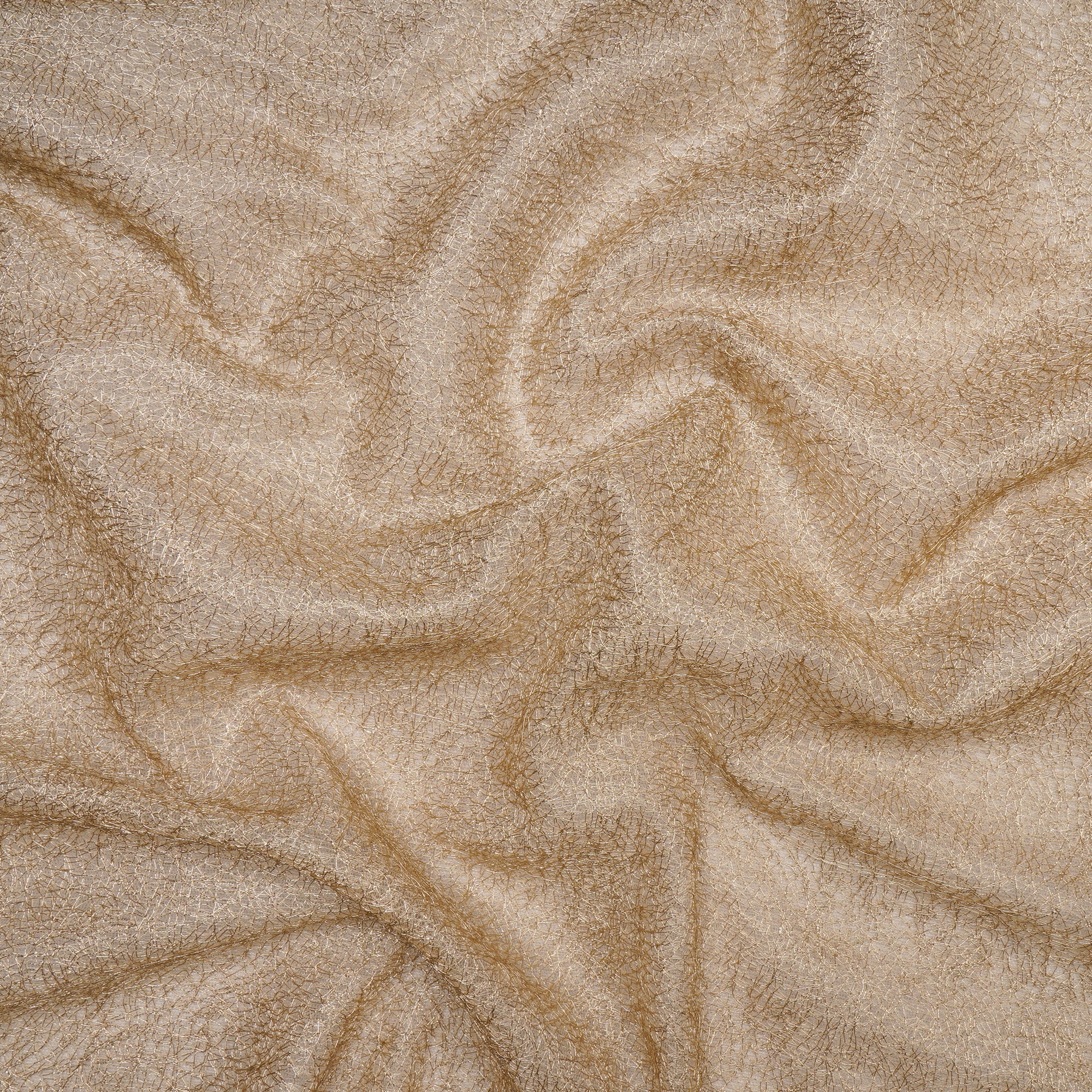 (Pre Cut 1.00 Mtr) Beige Color Embroidered Nylon Net Fabric