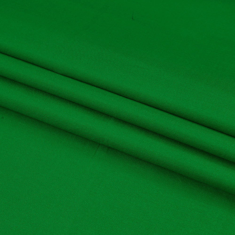 (Pre Cut 2.75 Mtr Piece) Green Color Plain Blended Silk Fabric
