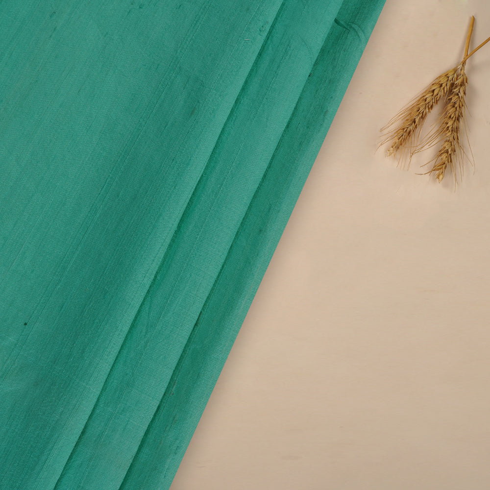 (Pre Cut 2.95 Mtr Piece) Turquoise Color Dupion Silk Fabric