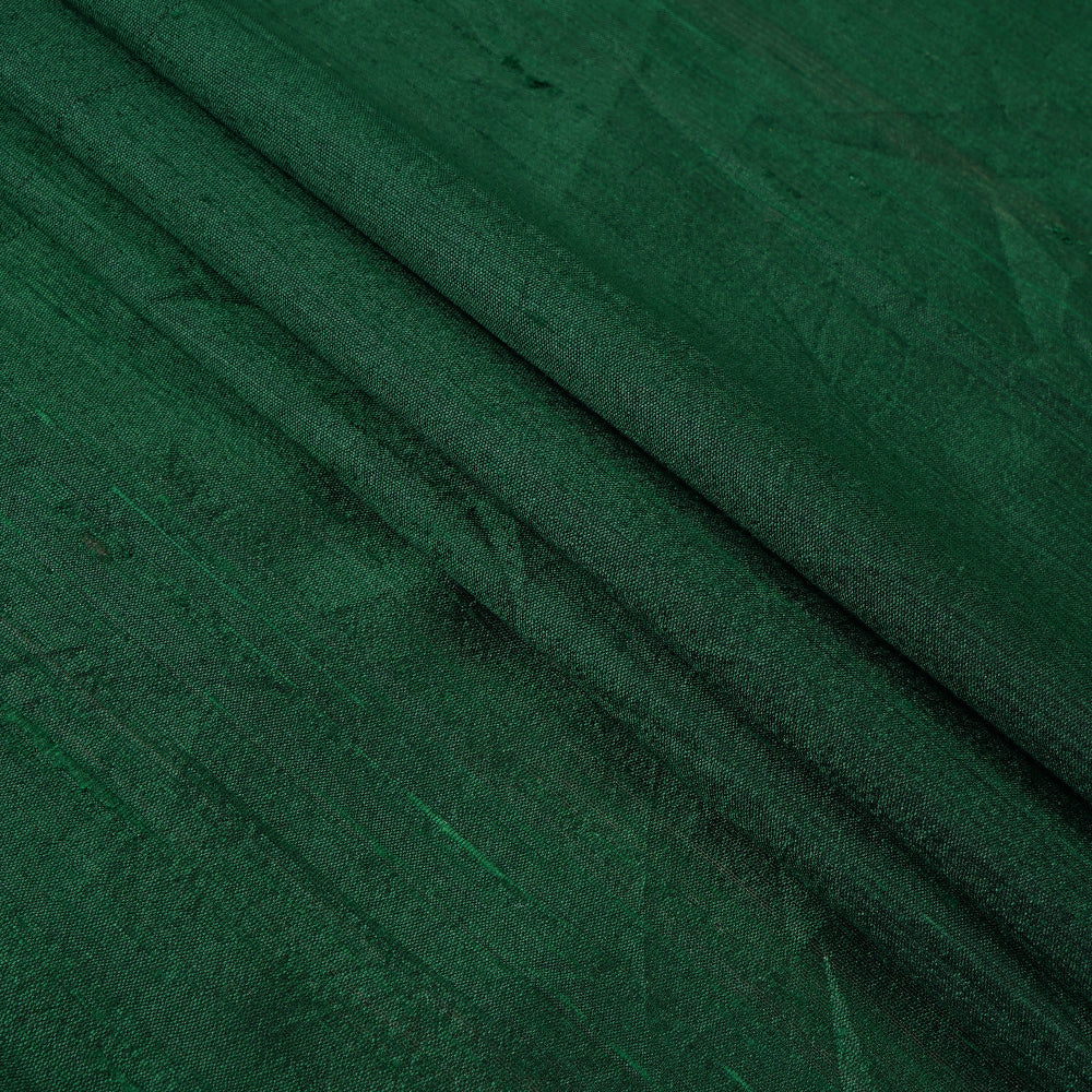 (Pre Cut 4.70 Mtr Piece) Emerald Color Dupion Silk Fabric