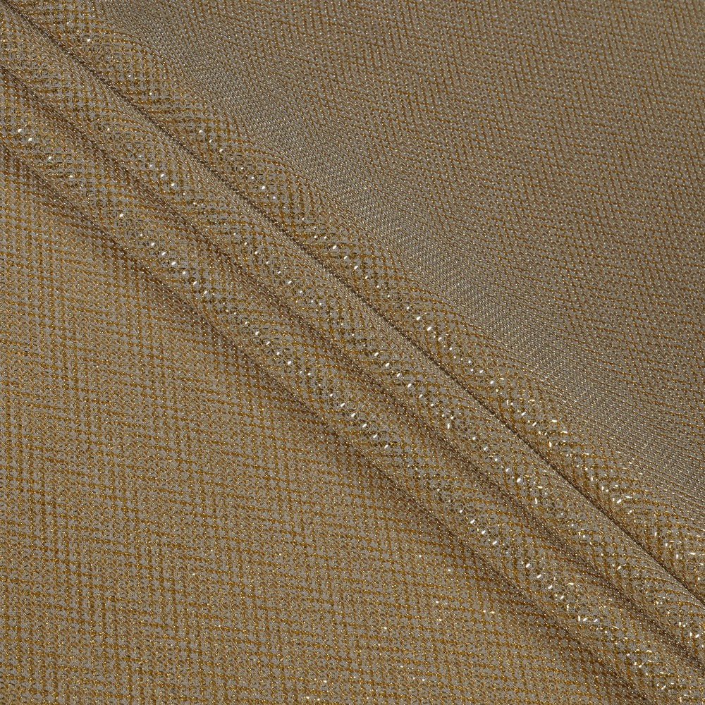 (Pre Cut 1.70 Mtr Piece) Golden Color Fancy Nylon Fabric