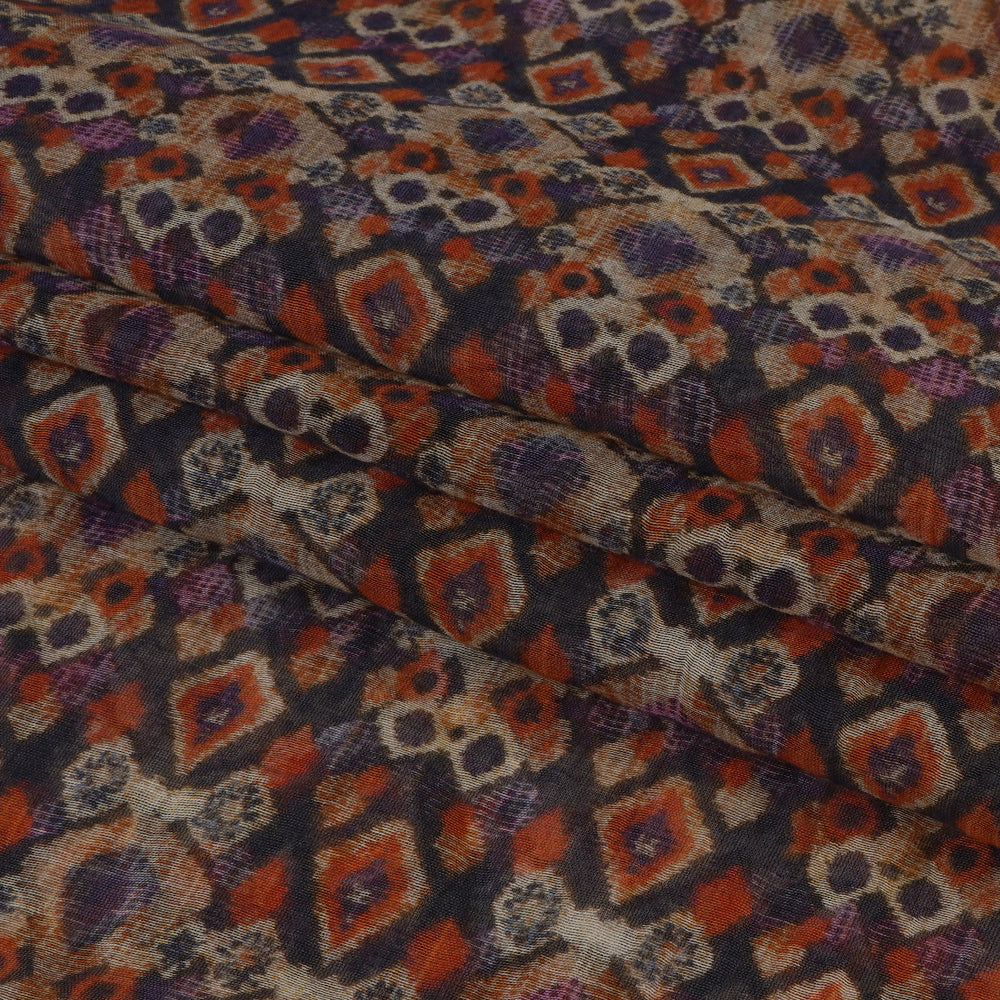 (Pre Cut 2.20 Mtr Piece) Multi Color Digital Printed Chanderi Fabric