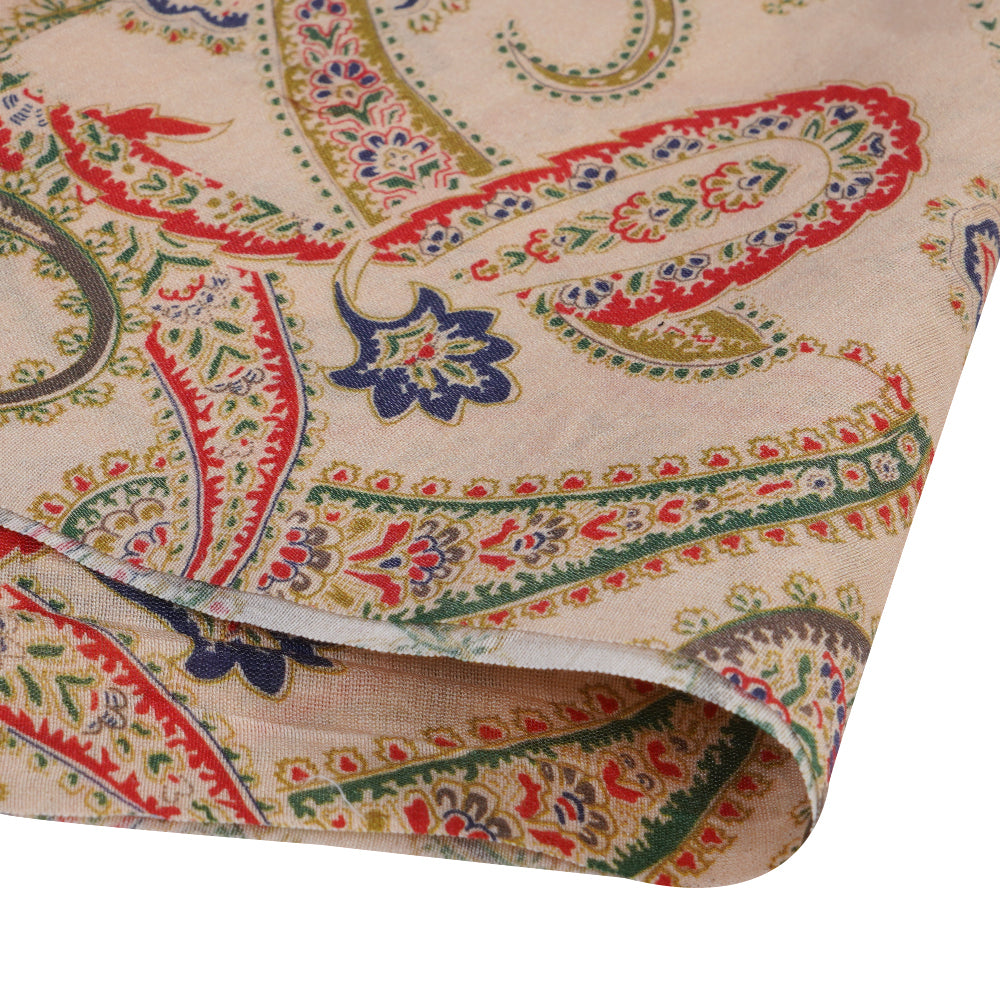 (Pre Cut 2.10 Mtr Piece) Multi Color Digital Printed Chanderi Fabric