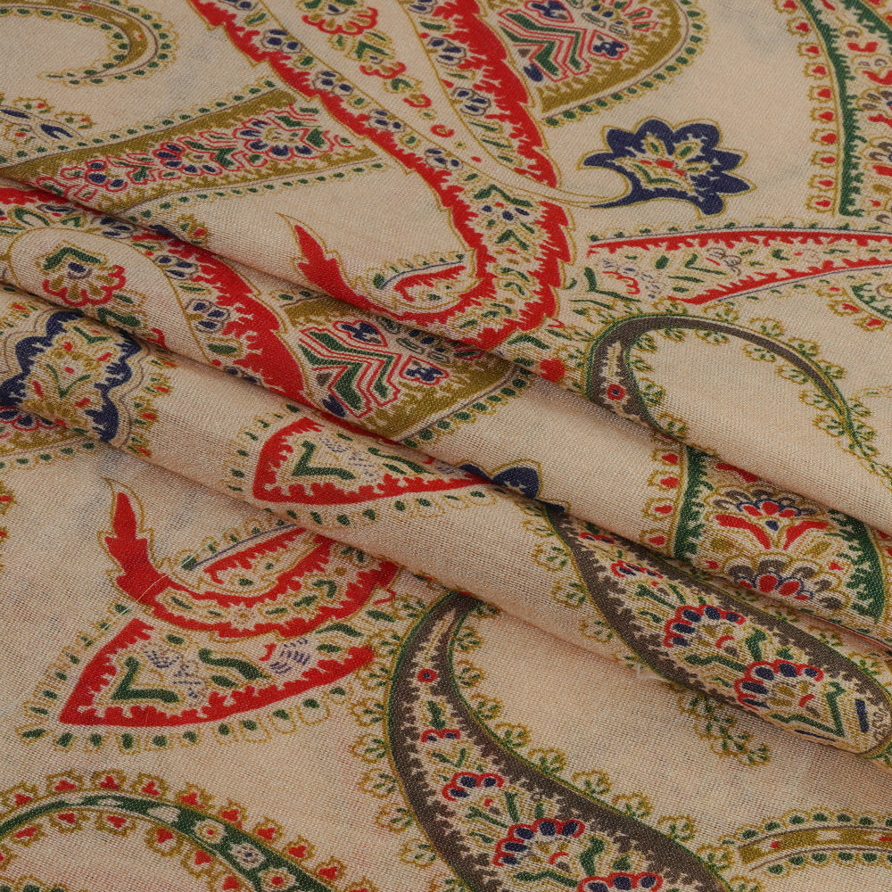 (Pre Cut 2.10 Mtr Piece) Multi Color Digital Printed Chanderi Fabric