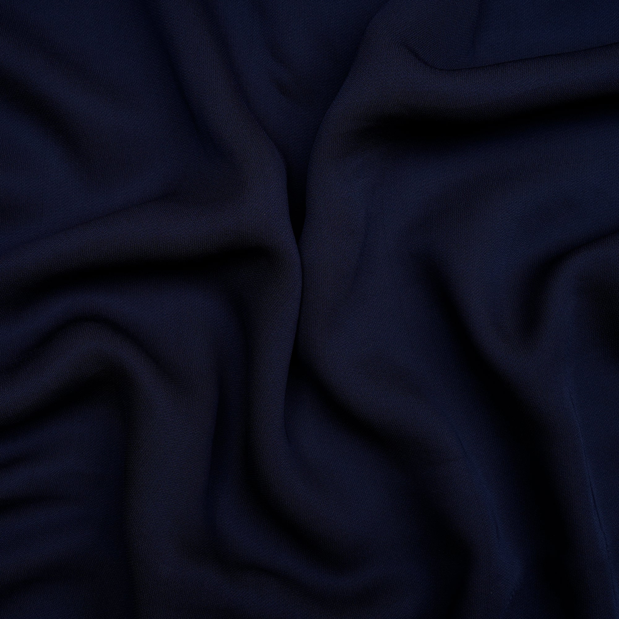 (Pre Cut 3.50 Mtr Piece) Navy Color Viscose Georgette Fabric