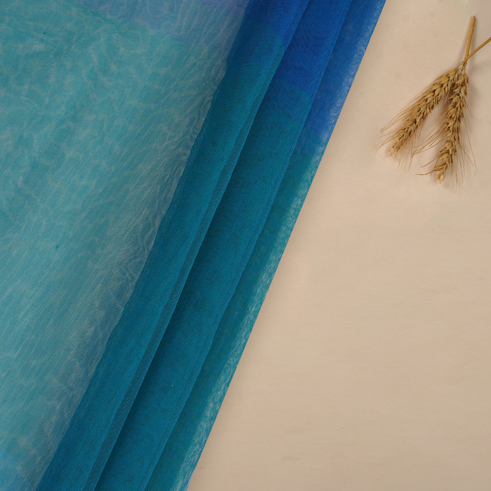 (Pre Cut 3.65 Mtr Piece) Multi Color Silk Net Fabric