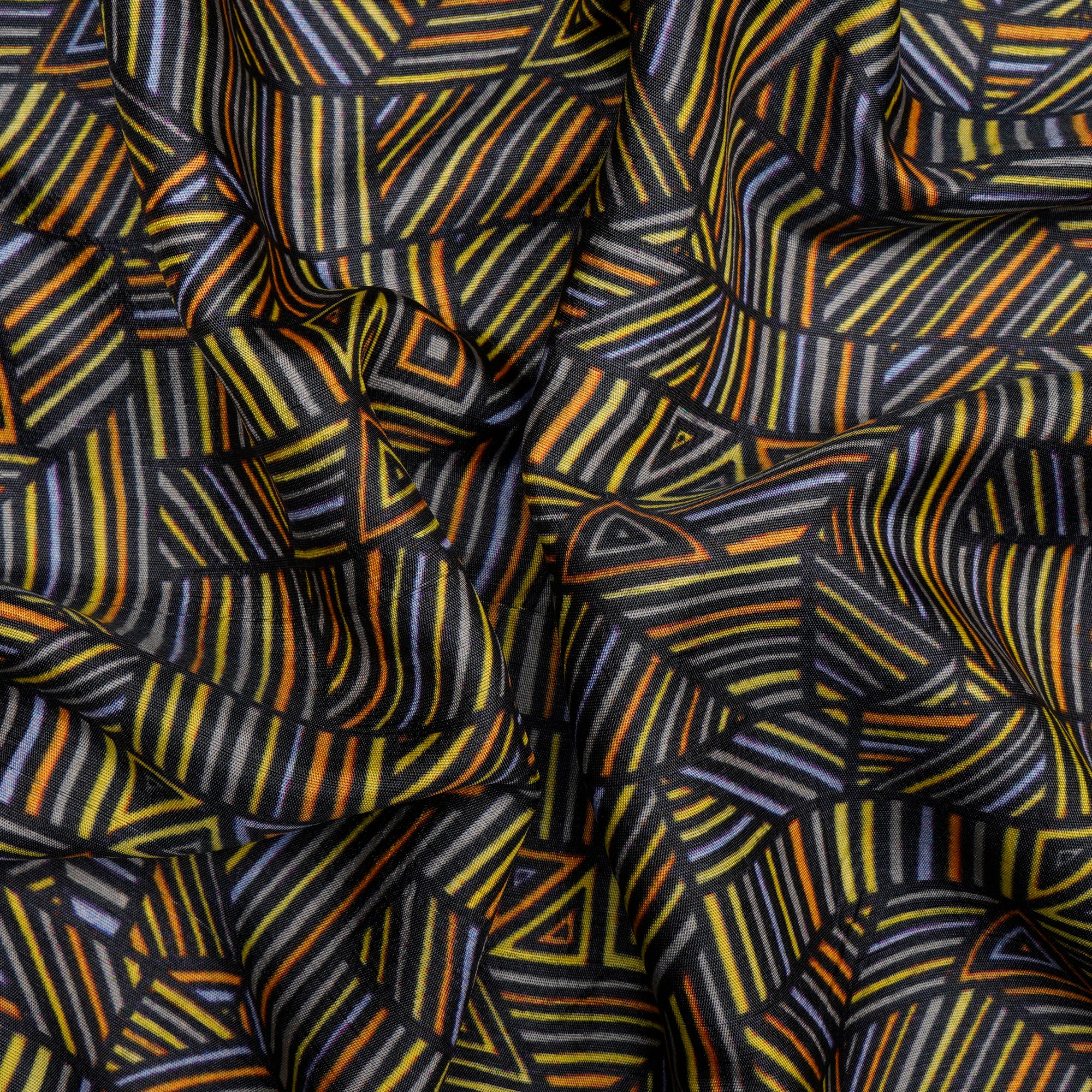 (Pre Cut 4.10 Mtr Piece) Multi Color Digital Printed Muga Silk Fabric