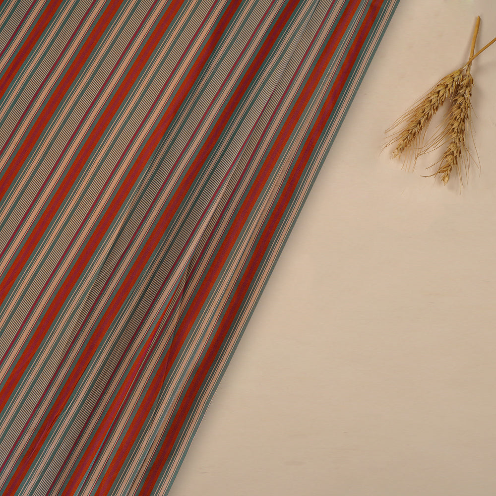 (Pre Cut 3.85 Mtr Piece) Multi Color Taffeta Silk Fabric
