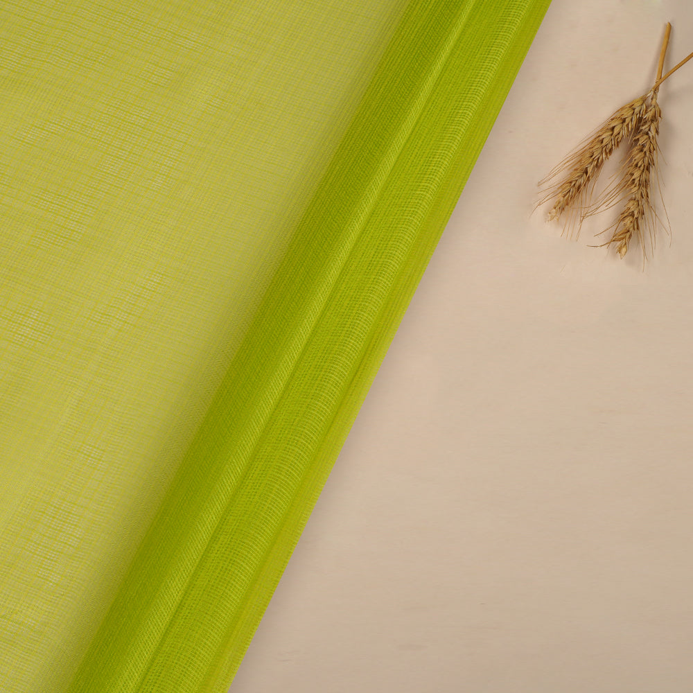 (Pre Cut 5.50 Mtr Piece) Light Green Color Tussar kota Silk Fabric