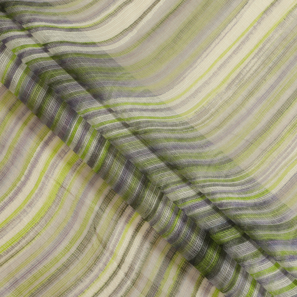 (Pre Cut 2.50 Mtr Piece) Multi Color Kota Silk Fabric With Zari Border
