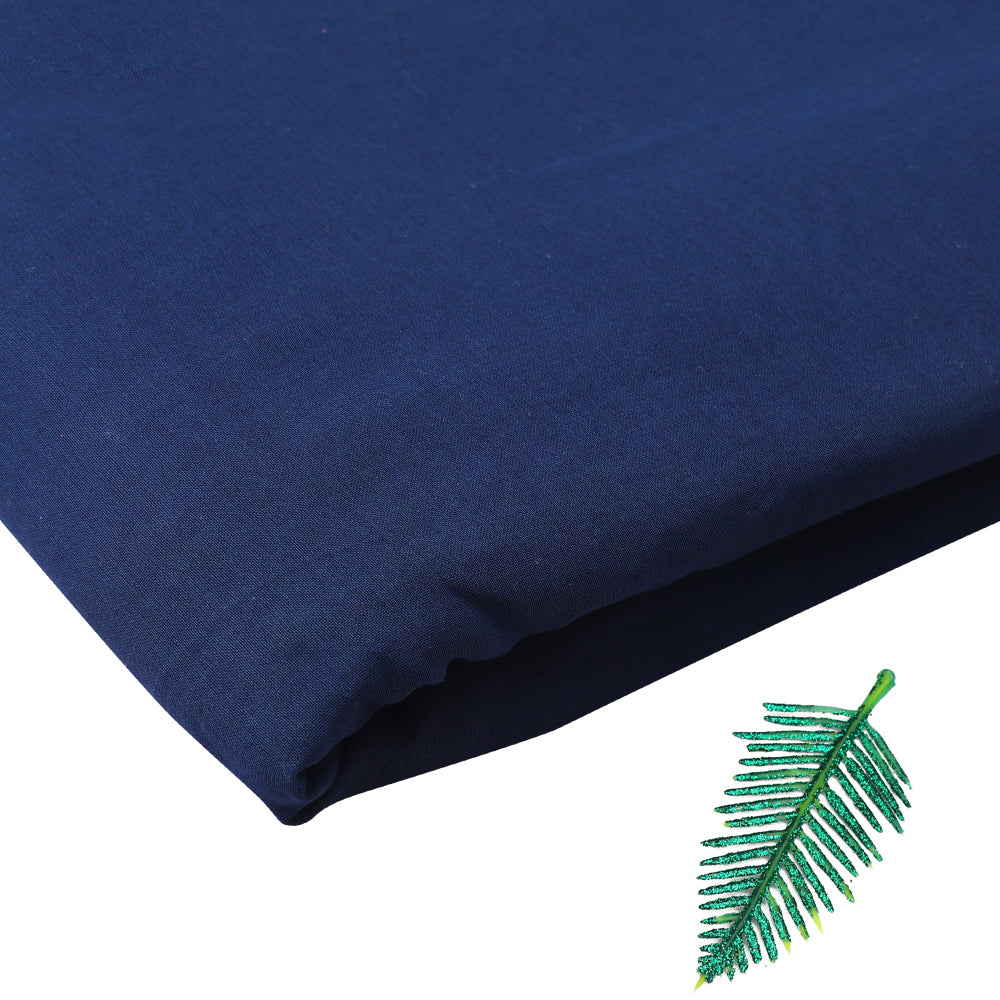 (Pre-Cut 1.55 Mtr ) Navy Color Cotton Denim Fabric