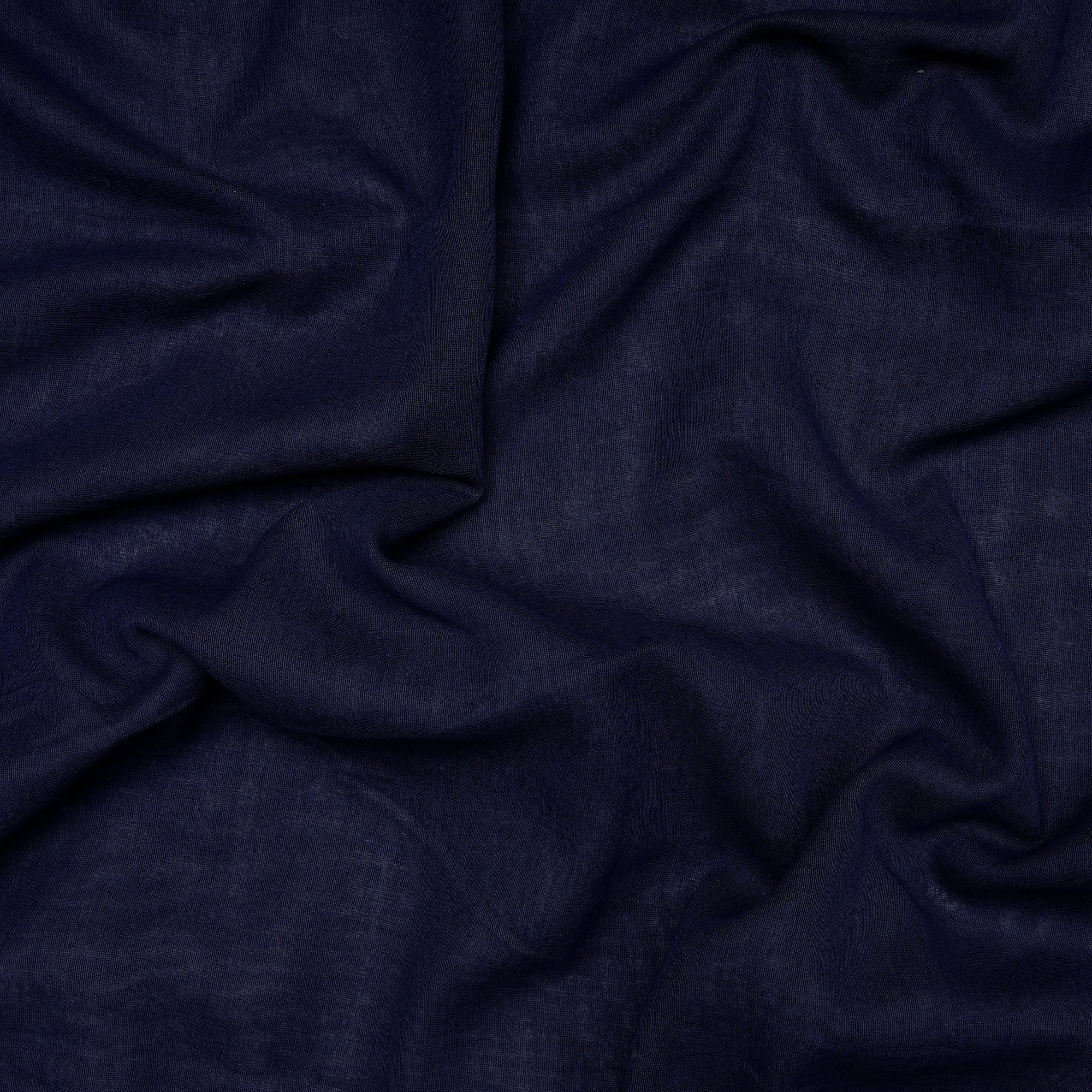 (Pre-Cut 2.00 Mtr) Navy Color Cotton Denim Fabric