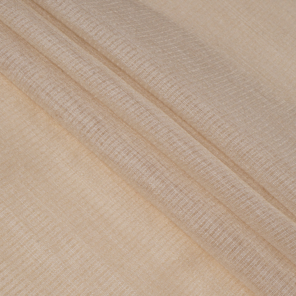 (Pre Cut 1.90 Mtr Piece) Ivory Color Muga Kora Silk Fabric