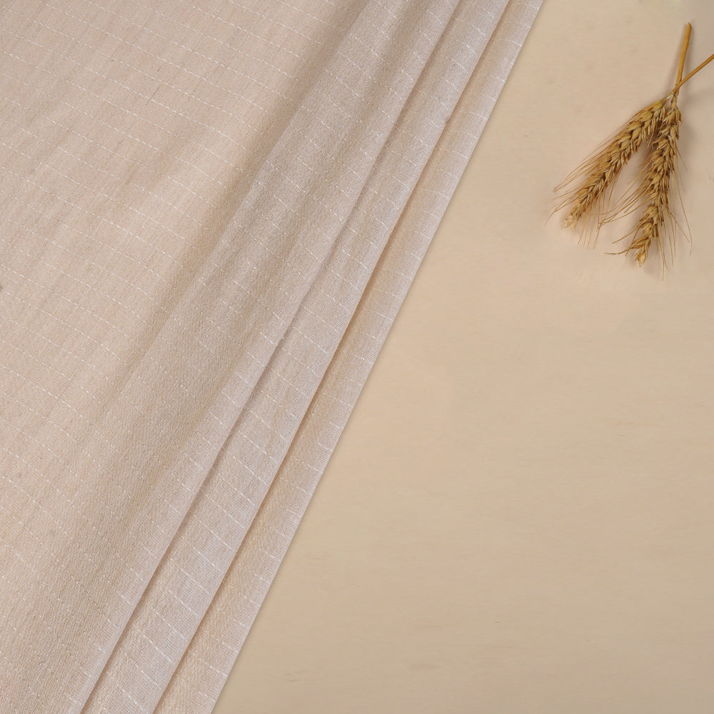 (Pre Cut 2.85 Mtr Piece) Cream Color Muga Silk Fabric