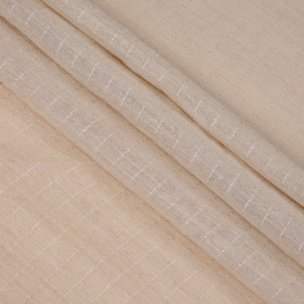 (Pre Cut 2.85 Mtr Piece) Cream Color Muga Silk Fabric