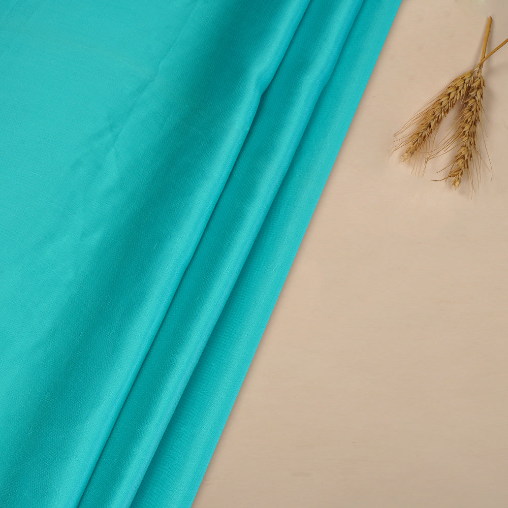 (Pre Cut 1.80 Mtr Piece) Turquoise Color Bemberge Modal Satin Fabric